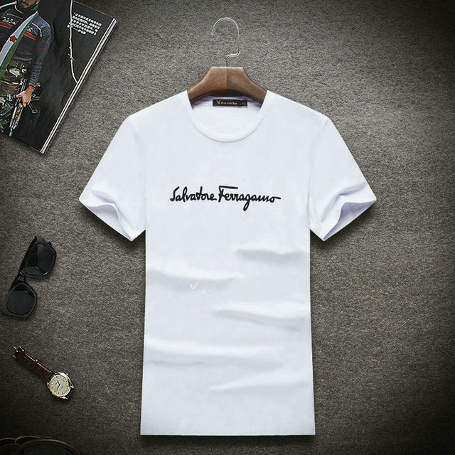 Ferragamo Men Short T-shirt in white Online Discount
